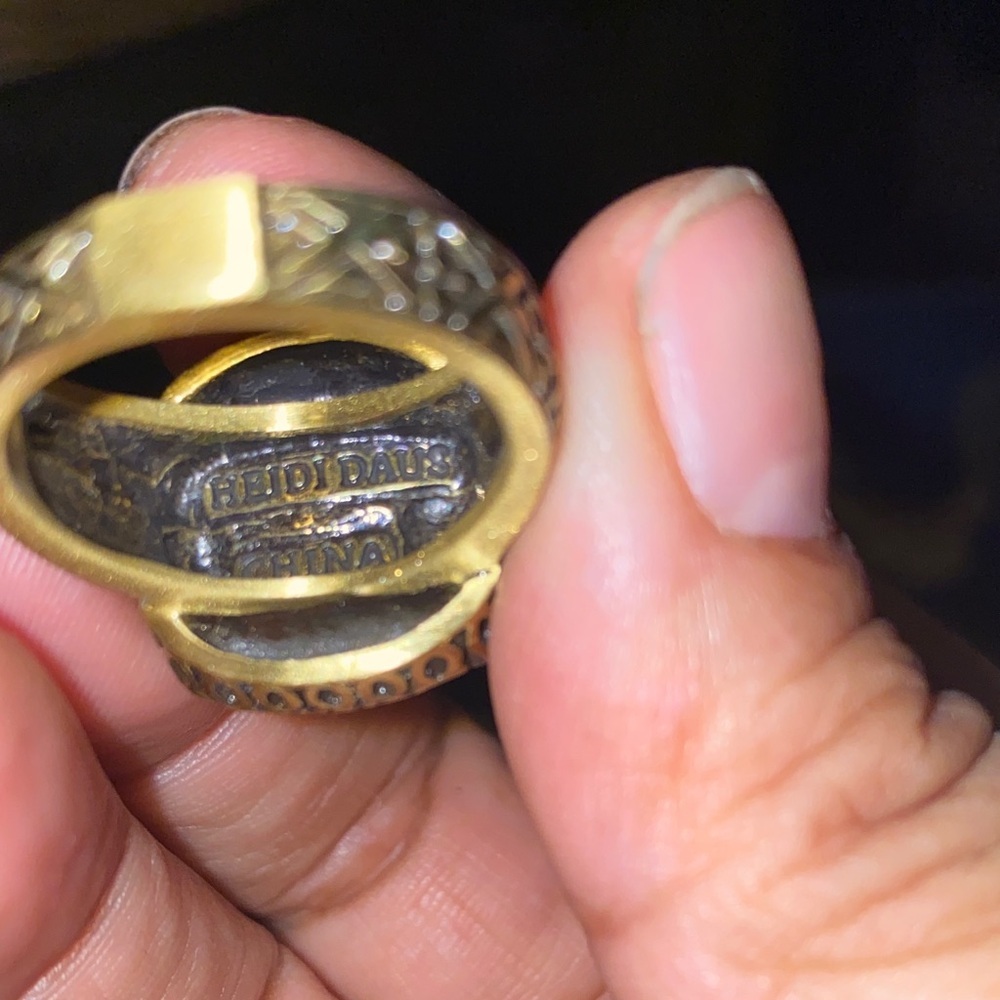 Heidi Daus Blue Crystal and Gold Statement Ring Size 9 (Bracelet not included) - Picture 2 of 10
